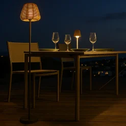 LUMISKY - Lampadaire nomade midy beige poly rotin