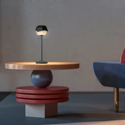 LUMISKY - Lampe de table design stone noir aluminium h33cm