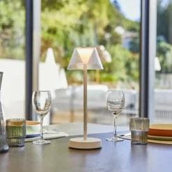 LUMISKY - Lampe de table sans fil led beverly blanc plastique h34cm