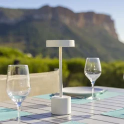 LUMISKY - Lampe de table sans fil roby blanc aluminium