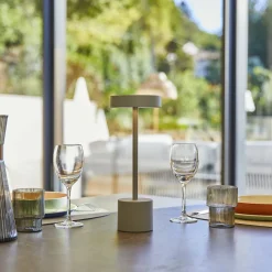 LUMISKY - Lampe de table sans fil touch roby gris aluminium