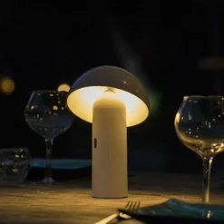 LUMISKY - Lampe de table sans fil led tod blanc metal h28cm