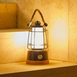 LUMISKY - Lanterne sans fil led wildy noir metal h23cm
