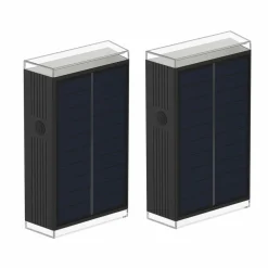 LUMISKY - Lot de 2 projecteurs solaires rody noir plastique h18 cm