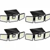LUMISKY - Lot de 4 spots solaires avec détecteur falcon noir plastique 800lm