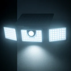 LUMISKY - Lot de 4 spots solaires avec détecteur falcon noir plastique 800lm