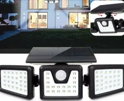 LUMISKY - Lot de 4 spots solaires avec détecteur falcon noir plastique 800lm