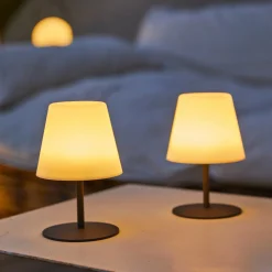 LUMISKY - Set de 2 lampes de table sans fil led twins gris acier h16cm