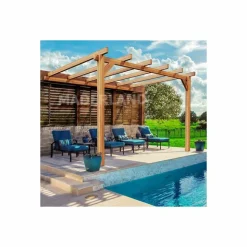 MADERLAND - Pergola accolée en bois lamellé-collé andorra 300 x 300 cm