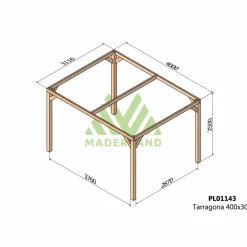 MADERLAND - Pergola en bois lamellé-collé tarragona 400 x 300 cm
