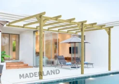 MADERLAND - Pergola en bois adossée - modèle oviedo - 600 x 300 cm