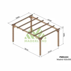 MADERLAND - Pergola en bois massif madrid 420 x 300 cm