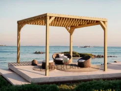 MADERLAND - Pergola en bois toulouse avec toit semi-ouvert 400 x 400 cm