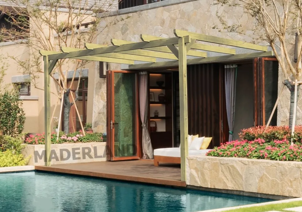 MADERLAND - Pergola en bois adossée - modèle narbonne - 510 x 300 cm