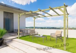 MADERLAND - Pergola en bois autoportante - modèle barcelona - 600 x 300 cm
