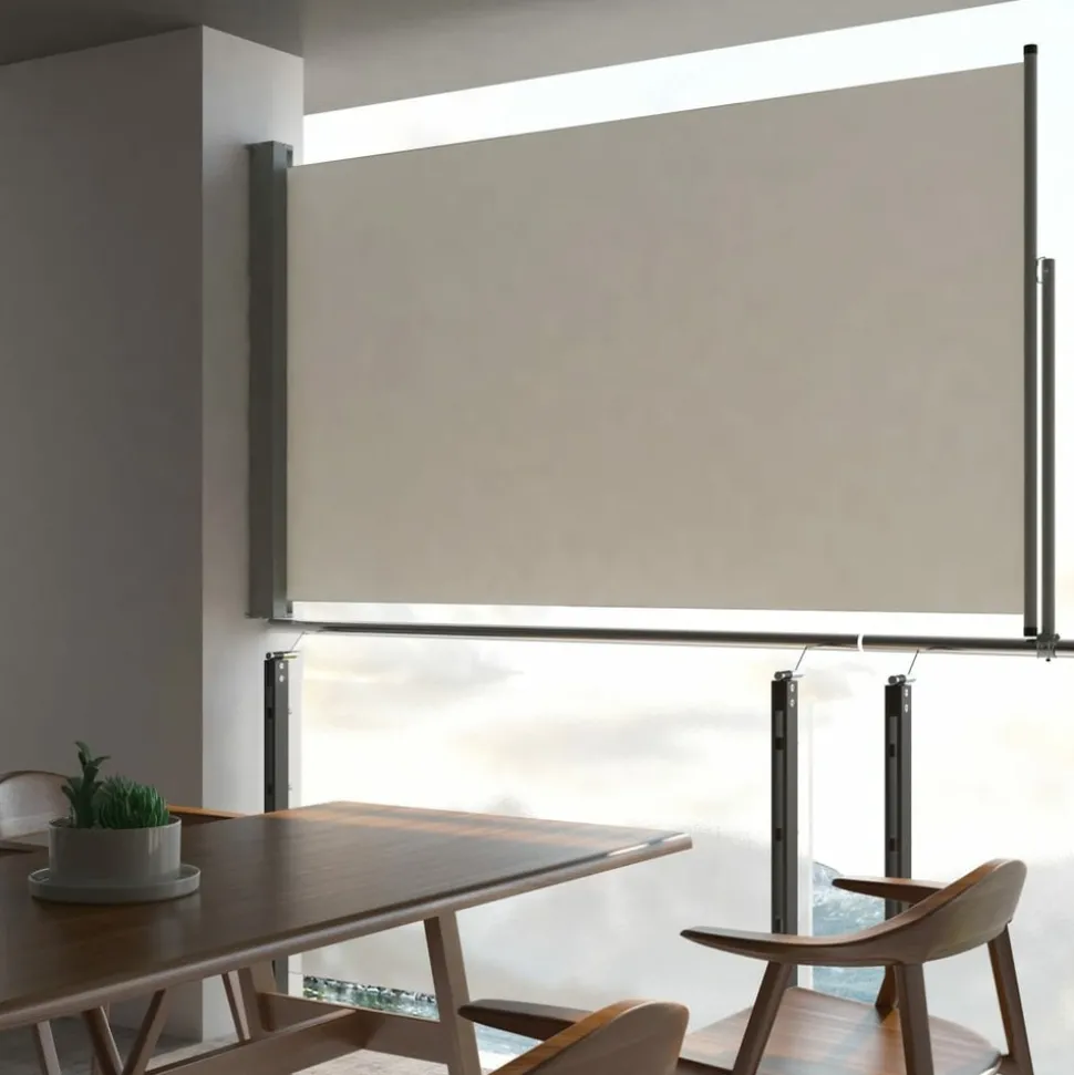 MAISON EXCLUSIVE - Auvent latéral rétractable de patio 140 x 300 cm blanc cassé