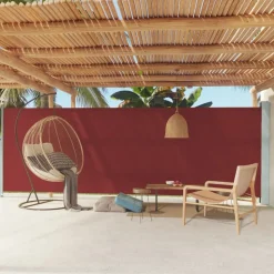 MAISON EXCLUSIVE - Auvent latéral rétractable de patio 180x600 cm rouge