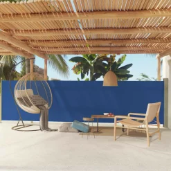 MAISON EXCLUSIVE - Auvent latéral rétractable de patio 140x600 cm bleu
