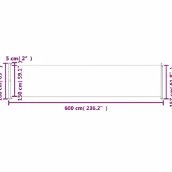 MAISON EXCLUSIVE - Auvent latéral rétractable de patio 600x160 cm rouge