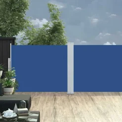 MAISON EXCLUSIVE - Auvent latéral rétractable de patio 140x1200 cm bleu