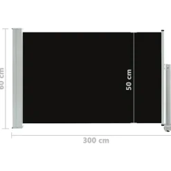 MAISON EXCLUSIVE - Auvent latéral rétractable de patio 60x300 cm noir
