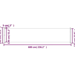 MAISON EXCLUSIVE - Auvent latéral rétractable de patio 140x600 cm rouge