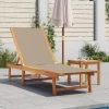 MAISON EXCLUSIVE - Chaise longue taupe bois d'acacia solide et textilène