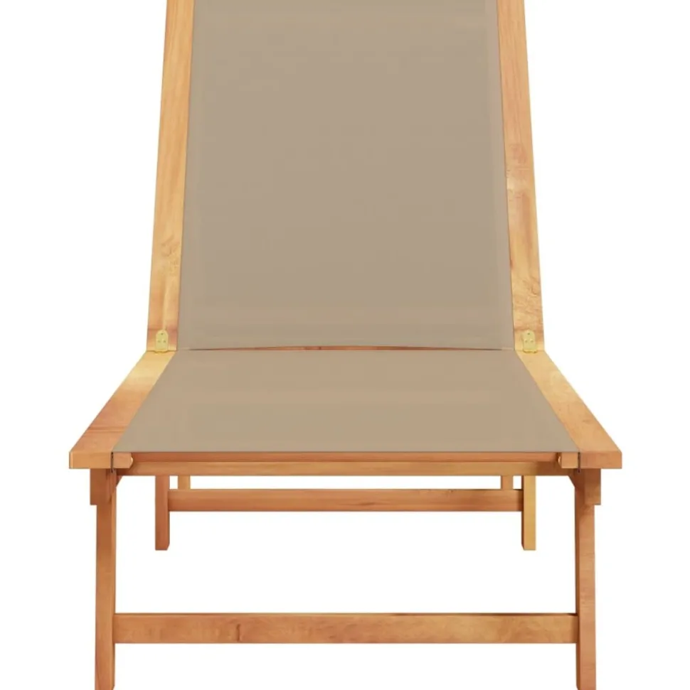 MAISON EXCLUSIVE - Chaise longue taupe bois d'acacia solide et textilène