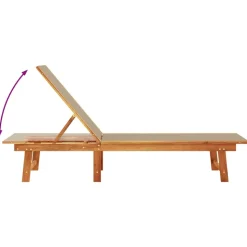 MAISON EXCLUSIVE - Chaise longue taupe bois d'acacia solide et textilène