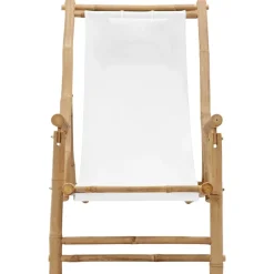 MAISON EXCLUSIVE - Chaise de terrasse bambou et toile blanc crème