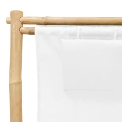 MAISON EXCLUSIVE - Chaise de terrasse bambou et toile blanc crème