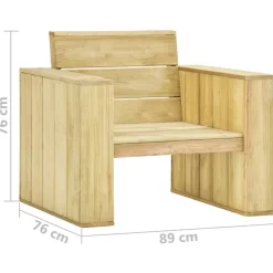 MAISON EXCLUSIVE - Chaise de jardin avec coussins crème bois de pin imprégné