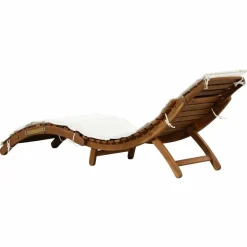MAISON EXCLUSIVE - Chaise longue avec coussin bois d'acacia solide crème