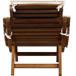 MAISON EXCLUSIVE - Chaise longue avec coussin bois d'acacia solide crème