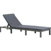 MAISON EXCLUSIVE - Chaise longue avec coussin résine tressée anthracite