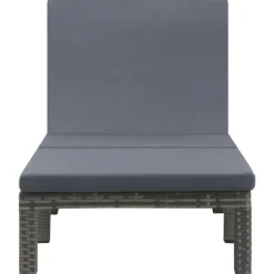 MAISON EXCLUSIVE - Chaise longue avec coussin résine tressée anthracite