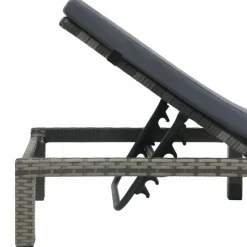MAISON EXCLUSIVE - Chaise longue avec coussin résine tressée anthracite