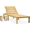 MAISON EXCLUSIVE - Chaise longue de jardin avec table bois de pin imprégné