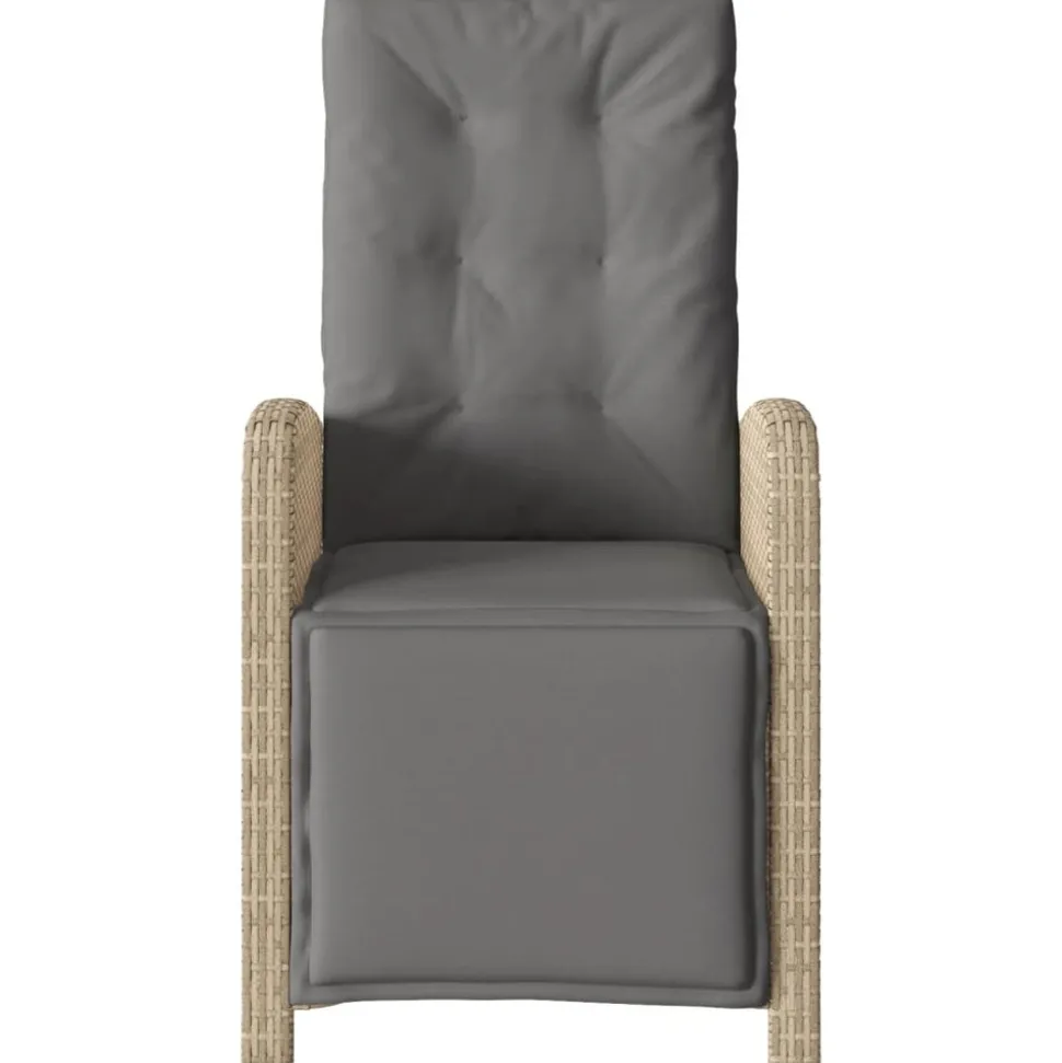 MAISON EXCLUSIVE - Chaise inclinable de jardin et repose-pied mélange beige rotin