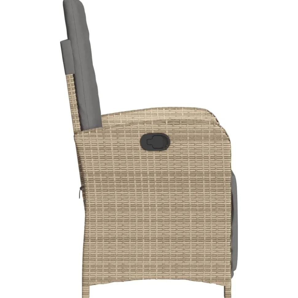 MAISON EXCLUSIVE - Chaise inclinable de jardin et repose-pied mélange beige rotin
