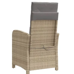MAISON EXCLUSIVE - Chaise inclinable de jardin et repose-pied mélange beige rotin
