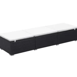 MAISON EXCLUSIVE - Chaise longue avec coussin résine tressée noir