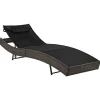 MAISON EXCLUSIVE - Chaise longue avec oreiller résine tressée marron