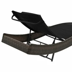MAISON EXCLUSIVE - Chaise longue avec oreiller résine tressée marron