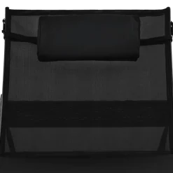 MAISON EXCLUSIVE - Chaise longue avec oreiller résine tressée marron