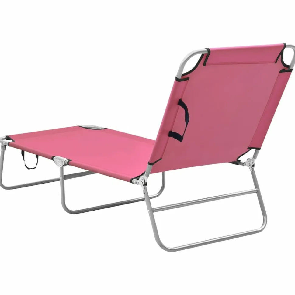 MAISON EXCLUSIVE - Chaise longue pliable acier et tissu rose