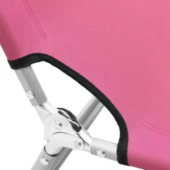 MAISON EXCLUSIVE - Chaise longue pliable acier et tissu rose