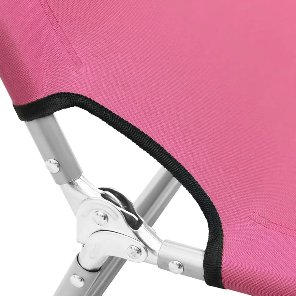 MAISON EXCLUSIVE - Chaise longue pliable acier et tissu rose
