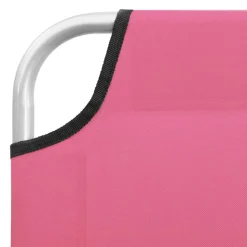MAISON EXCLUSIVE - Chaise longue pliable acier et tissu rose