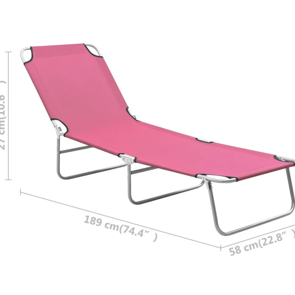 MAISON EXCLUSIVE - Chaise longue pliable acier et tissu rose